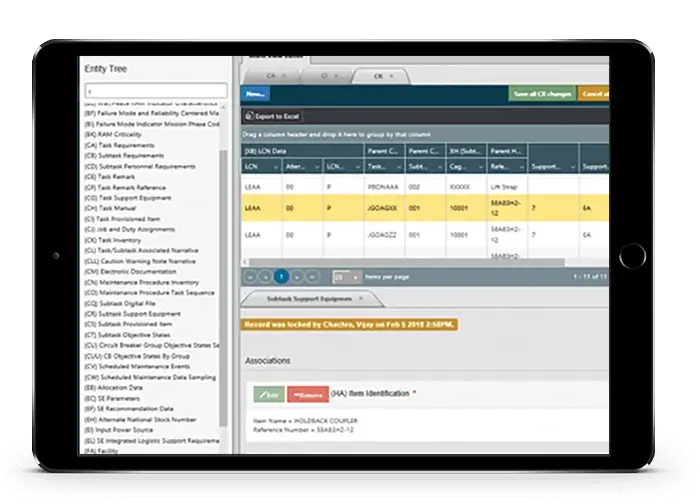 iPad with Supportability Analyzer App running